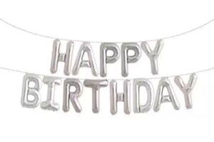 בלוני happy birthday כסף