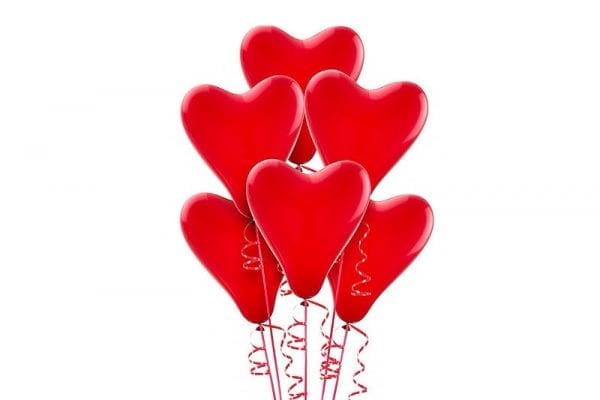 בלונים בצורת לב