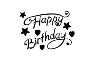 מדבקות לבלונים Happy birthday שחור